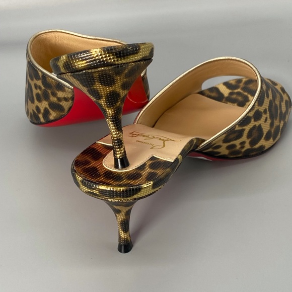 CHRISTIAN LOUBOUTIN East Leopard Print Slip-On Sandal - Picture 8 of 11